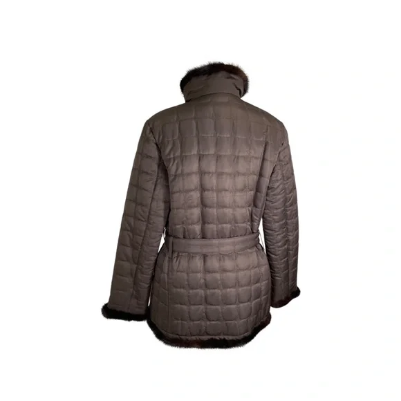 Quilted Jacket with Mahogany Mink Trim